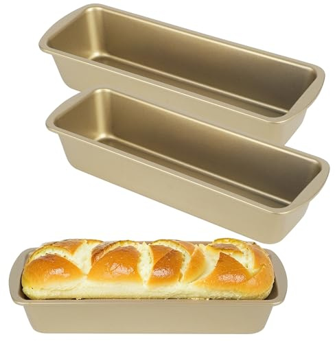 LIAILA Teglia Stampo plumcake antiaderente per Stampo pane in cassetta al carbonio dorato da 3 pezzi, per toast, teglia per budini, utensili indispensabili per gli appassionati di pasticceria