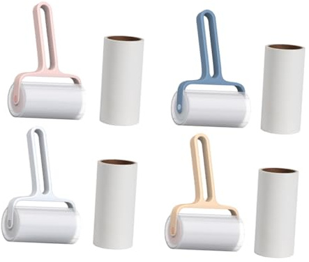 DIKACA Fusselrolle mit Ersatzkernen Abnehmbare Tierhaarrolle für Kleidung und Teppich Leichtes Design mit Hohlgriff Praktische Fusselbürste zur Effektiven Haarentfernung