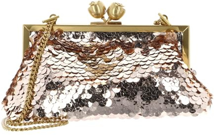 Ted Baker Evening Bag Shoulder Bag Sequinz Rose Detail Sequin Clutch Bag Rose Gold Rose Gold