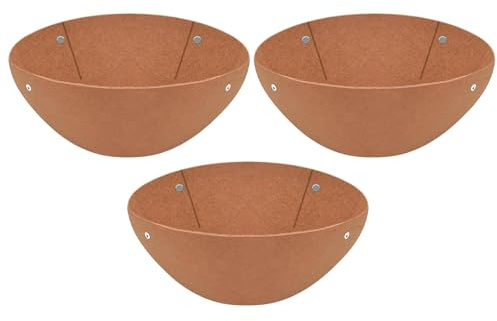 Plant Basket Liners - Pack of 3 Felt Mats, Round Flower Pot Base, Breathable Soft Fabric, Protective Plant Underlay | for Garden, Flowerbed, Reptiles, Orchid, Stag Horn, Balcony,