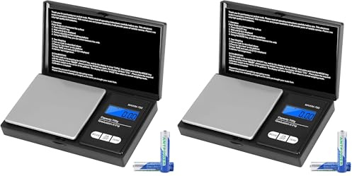 Vinabo Grammwaage Feinwaage 0.01g Waage Gramm 700g/0.01g Goldwaage Präzisionswaage Taschenwaage mit LCD Display und 7 Einheiten Tara Funktion für Küche, Kaffee, Schmuck (Einschließlich 2 Batterien)