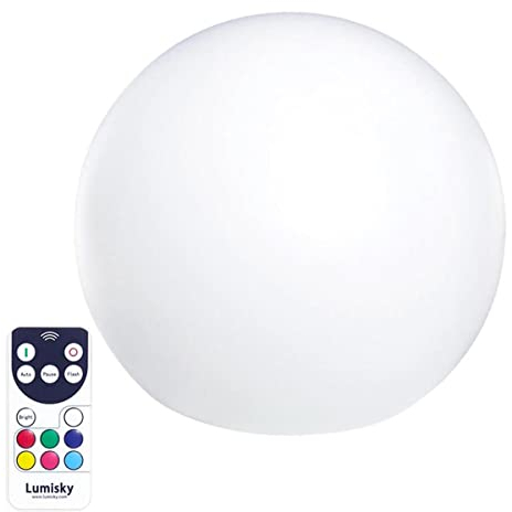 Boule lumineuse sans fil flottante LED multicolore dimmable BOBBY ∅40cm avec télécommande et socle à induction