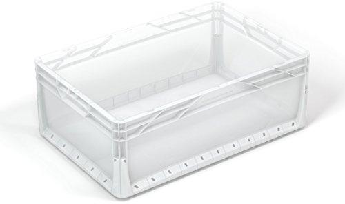3 x 46 Litre Euronorm Industrial Plastic Stacking Euro Storage Containers Boxes Crates CLEAR
