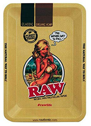 RAW Girl Mini Metal Rolling Tray - 18,0 x 12,5 cm