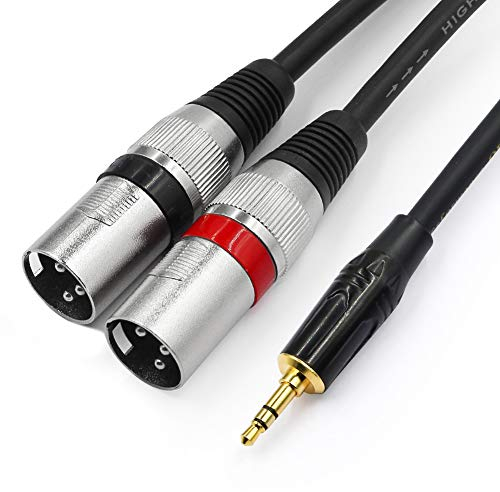 Tisino Cavo 3,5 mm a XLR, 3.5mm a Doppio XLR Maschio Stereo Cavo Breakout Patch - 1M