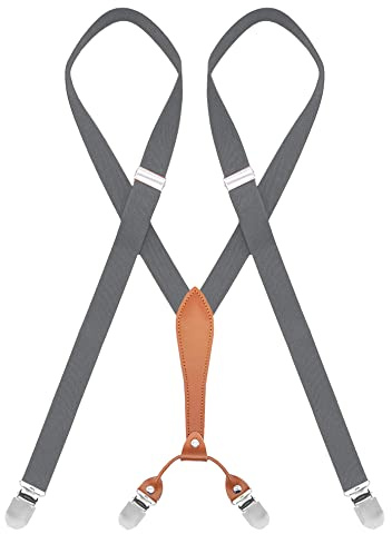 AYOSUSH Women Suspenders Gray for Pants Skirt Under Clothes Y Back Casual Braces
