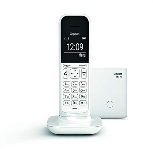 Gigaset CL390 - Téléphone Fixe sans Fil au design Moderne avec Grand écran Rétro-Éclairé, fonctions Mains Libres et Blocage D'appels - Blanc [Version Française]