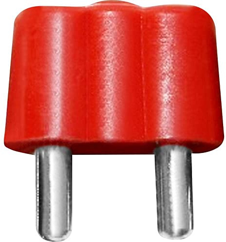 BELI-BECO 61/15 Doppelstecker - Miniatur-Bananenstecker mit 8mm Stiftabstand und Stift-Ø: 2,6mm - 3 Stück (Rot)