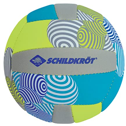 Sköldpadda unisex – vuxen neopren mini strandvolleyboll, storlek 2, Ø 15 cm, halkfri textilyta, saltvattentät, perfekt för små barnhänder, 970342, blågul-grå, 2