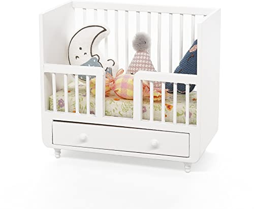 Odoria 1/12 Miniatur Babybett Puppenhaus Zubehör Dekoration