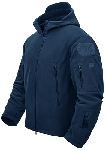 TACVASEN Veste Polaire Homme Vestes D'hiver Veste Chaude Sweat à Capuche en Polaire Veste de Randonnée Veste de Marche avec Poche Bleu Royal