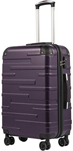 COOLIFE Hartschalen-Koffer Rollkoffer Reisekoffer Vergrößerbares Gepäck (Nur Großer Koffer Erweiterbar) ABS Material mit TSA-Schloss und 4 Rollen