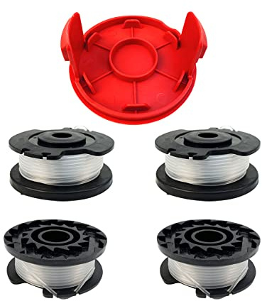 CDIYTOOL Ein-hell GE-CT 18/28 Li - Bobina de hilo de repuesto para recortadora de césped de nailon Ein-hell GE-CT 18/28 Li TC, 4,9 m de largo, 1,6 mm de diámetro (4 bobinas + 1 tapa)