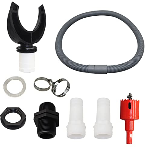 Regensammler, Regentonnen Anschluss Fallrohr Mit Sieb, Regenwassersammler Mit Montagezubehör, Regentonnen verbinder, Regentonne anschluss Set, Zum Recycling Von Regenwasser (E)