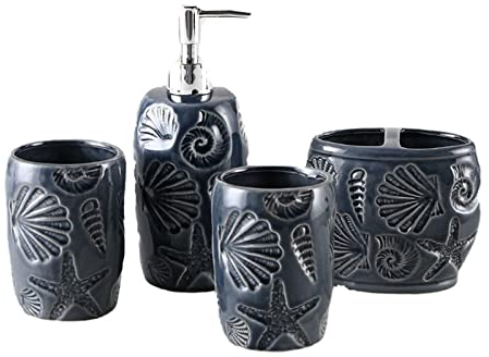 HASMI Flüssigseifenspender Personalisiertes, geprägtes 470-ml-Seifenspender-Waschset for Zuhause, Badezimmer, Mundwasserbecher, 4er-Set Pumpseifenspender