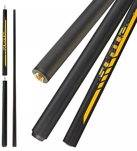 SciAza Snooker cue Pool cue Billard queue1/2 Split Jumping Einteiliger Billardqueue aus Kohlefaser, 19 Unzen, 147 cm, American Pool Queue