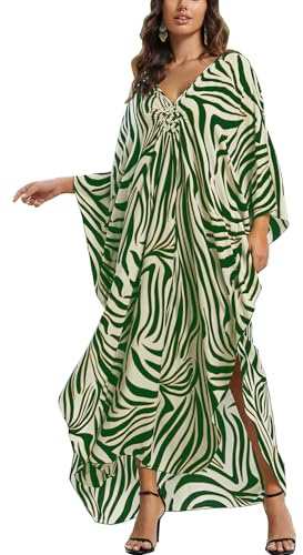 LikeJump Chemise de nuit longue caftan pour femme - Vêtement d'intérieur spacieux - Grande taille - Kimono Cover Ups Robes, taille unique