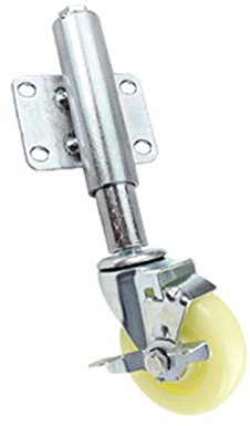 Gummierte Trolley-Räder Lenkrollen, 5-Zoll-Nylon-Torrad, gespreizter Schwenker, Stoßdämpfung, Türöffner, Schwerlastmöbel, for Holz oder Metall, höhenverstellbar 30/60 mm, Belastung 220 lbs/Bremse/60 m