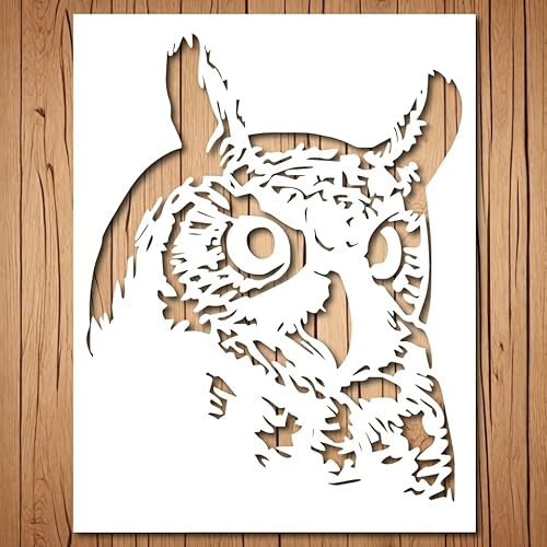 Owl Stencil | Reusable Owl Stencils for Painting on Wood, Glass, Wall, Rock, Walls, Canvas, Glassware, Spray Painting, Airbrushing | Owl Stencil Template (8.5x 11)