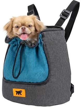 Ferplast Hunderucksack Trip, Katzenrucksack, Transportbox Katze, Hundetasche, verstellbare Gurte, Kordelzugverschluss, waschbar, bis zu 5 kg, 28 x 18 x H 29 cm, Blaugrün