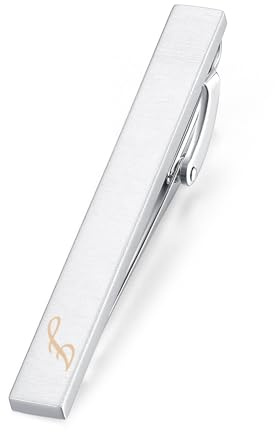 HONEY BEAR Herren Briefe Initialen Krawattennadel Krawattenklammer für Normale Krawatte Tie Clip,Silber Gebürstet,5.4cm,MEHRWEG (J-5.4cm)