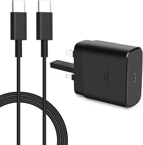 Trendy Techz 45W USB-C Super Fast Charger with 2M Cable – PPS & PD 3.0 Samsung Super Fast Charging 2.0 UK Plug for Galaxy S24/S23/S22/A Series, Z Flip/Z Fold, iPhone 15 & All USB-C Devices