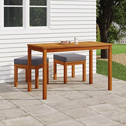 Sufrk 3-TLG. Garten-Essgruppe mit Kissen Sitzgruppe Garten Essgruppe GartenmöBel Set Garden Dining Set TerrassenmöBel Set Massivholz Akazie - 319722