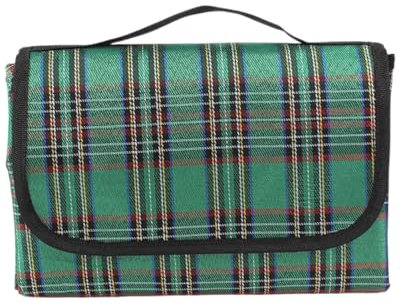 KGDUYC 1 Pcs Couverture de pique-nique,Couverture de pique-nique imperméable, isolée pour le plein air - 80 x 150cm. Idéale pour pique-nique, randonnée, camping et plage. Motif carré vert.