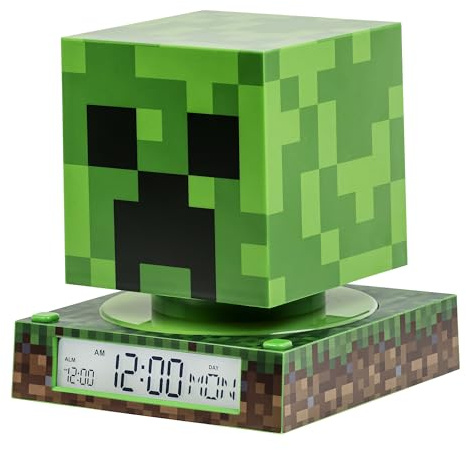 Minecraft Kinder-3D-Creeper, digitales Nachtlicht-Wecker, Schreibtischuhr