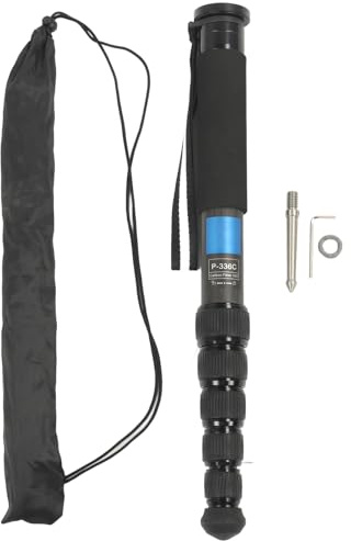 Monopode pour Appareil Photo, 6 Sections Extensibles en Fiber de Carbone, Antidérapant, Portable, Monopode de Voyage, Photographie, Téléphone, Support de Streaming en Direct