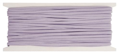 Cinta de goma de color morado claro de 3 mm, 18 metros para coser, cinta elástica para goma de pantalones, manualidades, manualidades, tejidos para costura (violeta claro, 3 mm)