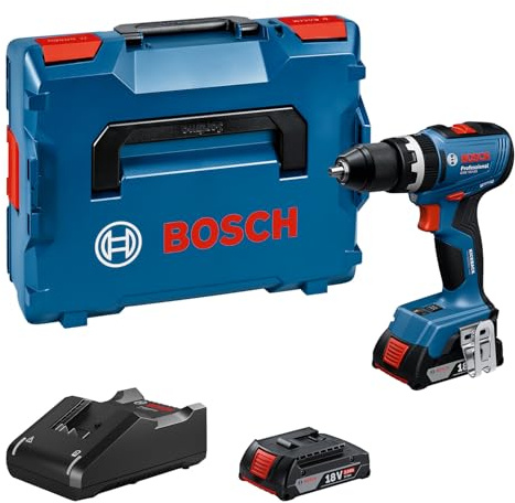 Bosch Professional 18V System sladdlös borrskruvdragare GSB 18V-65 (borstlös motor, inkl. 2x GBA 18V 2.0Ah, GAL 18V-20-laddare)