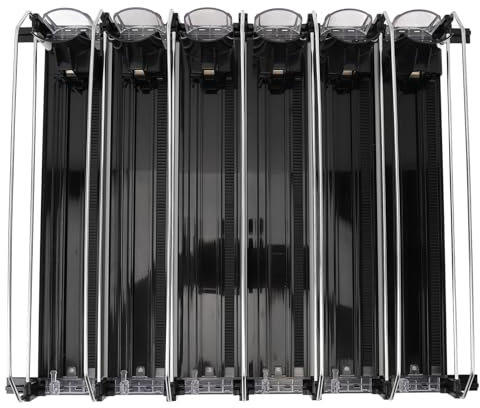 KIMISS Organizador de Bebidas Ajustable de 6 Filas para Frigorífico, Dispensador de Latas de Refresco de Fácil Carga con Deslizador de Amortiguación para Cerveza y Bebidas (#11)