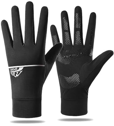 Moonlove Unisex Thin Flexible Sun Protection Gloves for Men Women Non-Slip Cycling Driving Full Finger Gloves Breathable Elastic Exercise Mittens for Outdoor Activities