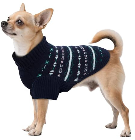 Warm Dog Sweater for Small Dogs, Cozy Knitted Turtleneck for Cold Weather