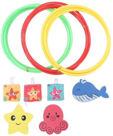 8PCS Pool Diving Swim Toys Colorful Underwater Training Sinking Throwing Dive Rings for Kids Summer Pool Swimming Party Games Pzt269 (Green, 80x80cm)