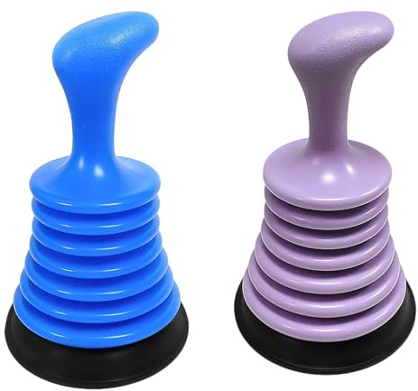 GYTFOG 2PCS Sink Plunger, Toilet Plungers for Unblocking Drains, Heavy Duty Toilet Plunger, Shower and Sink Plunger Unblocker, Ergonomic Handle for Easy Use in Bathroom & Kitchen(Blue, Purple)