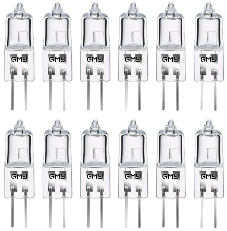 GMY 12er Stück G4 Halogenglühbirne 10W 12V 2 Pin Halogen Leuchtmittel, G4 Halogenlampen stiftsockellampe Dimmbar 2800K Warmweiß für Kronleuchter, Dunstabzugshauben, Mikrowellen, Öfen