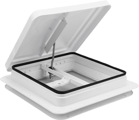 Fockety 14 Inch RV Roof Vent, 14x14in Manual Motorhome Roof Vent RV Ceiling Trailer for Trailer Replacement, Ventilation System