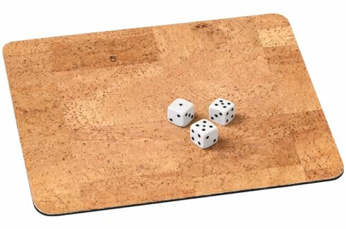 Würfelunterlage aus Kork | Größe: 26x21x0,5 cm | rutschfeste Korkmatte für Würfelspiele, Gesellschaftsspiele und Pen & Paper | robust & langlebig | angenehme Haptik | Made in Portugal