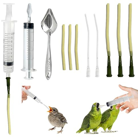 HAOBIN 13 Pièces seringue pour aliments pour jeunes seringues d'alimentation manuelles accessoires pour pigeons Seringue pour Alimentation de Colombe,Convient aux Pivoines,Perruches,bébés oiseaux (13)