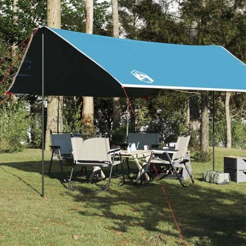 Tarp aus strapazierfähigem TAFT mit PU-Beschichtung, Wasserdichtes Tarp für Outdoor-Aktivitäten, Camping Plane mit Ösen für Überdachung und Bodenplane, Zelt mit Stangen