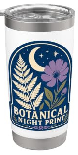 Cyanotype Botanical Fern Wildflower Art Stainless Steel Insulated Tumbler