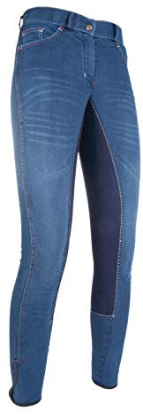 HKM 3078 Reithose Summer Denim, Mädchen Damen, 3/4 Alos Besatz, 128-46 72-84