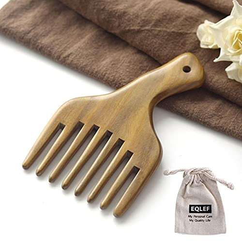 EQLEF super Small size Green Sandal Wood wallet Comb AS Carry Comb pettine per barba