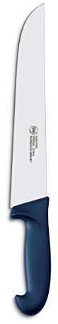 AUSONIA - 67247 Couteau de cuisine pour couper de la viande avec Lame INOX 24 cm, Manche bleu en polypropylèn