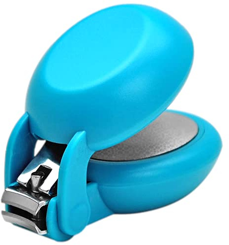 HARAC Special Needs Nail Clippers for Arthritic Hands, Senior and Kids, Adapted Nail Clipper for Fingernail and Thick Toenail, Made in Japan (Blue)