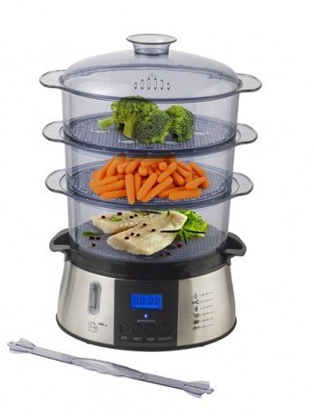 BRANDANI Techno Collection - Vaporiera Digitale PC/PP/Acciaio Inox, Taglia Unica