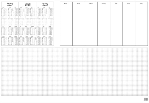 Kalender-Schreibunterlage, 50Blatt, mit Kalender, 600mm breit, weiß