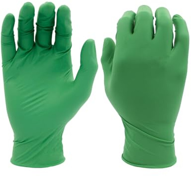 SHOWA 7705PFT Sustainable EBT Latex-Free, Powder-Free, Accelerator-Free, Nitrile Disposable Single Use Safety Gloves, 4 Mil, 9.5 Length, Medium (1 Box/100 Gloves)